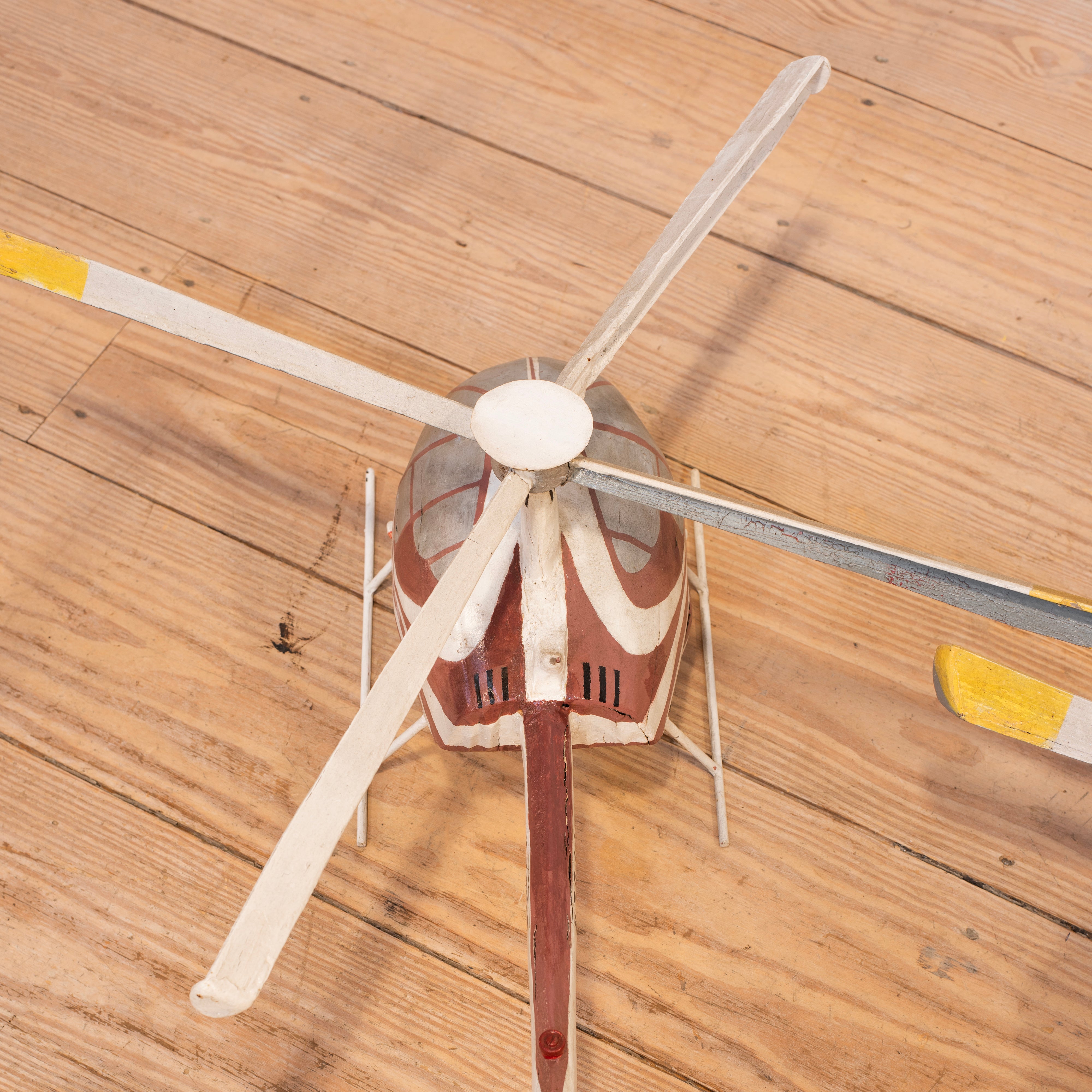 Pair of Handpainted Papermâché Helicopters RT Facts