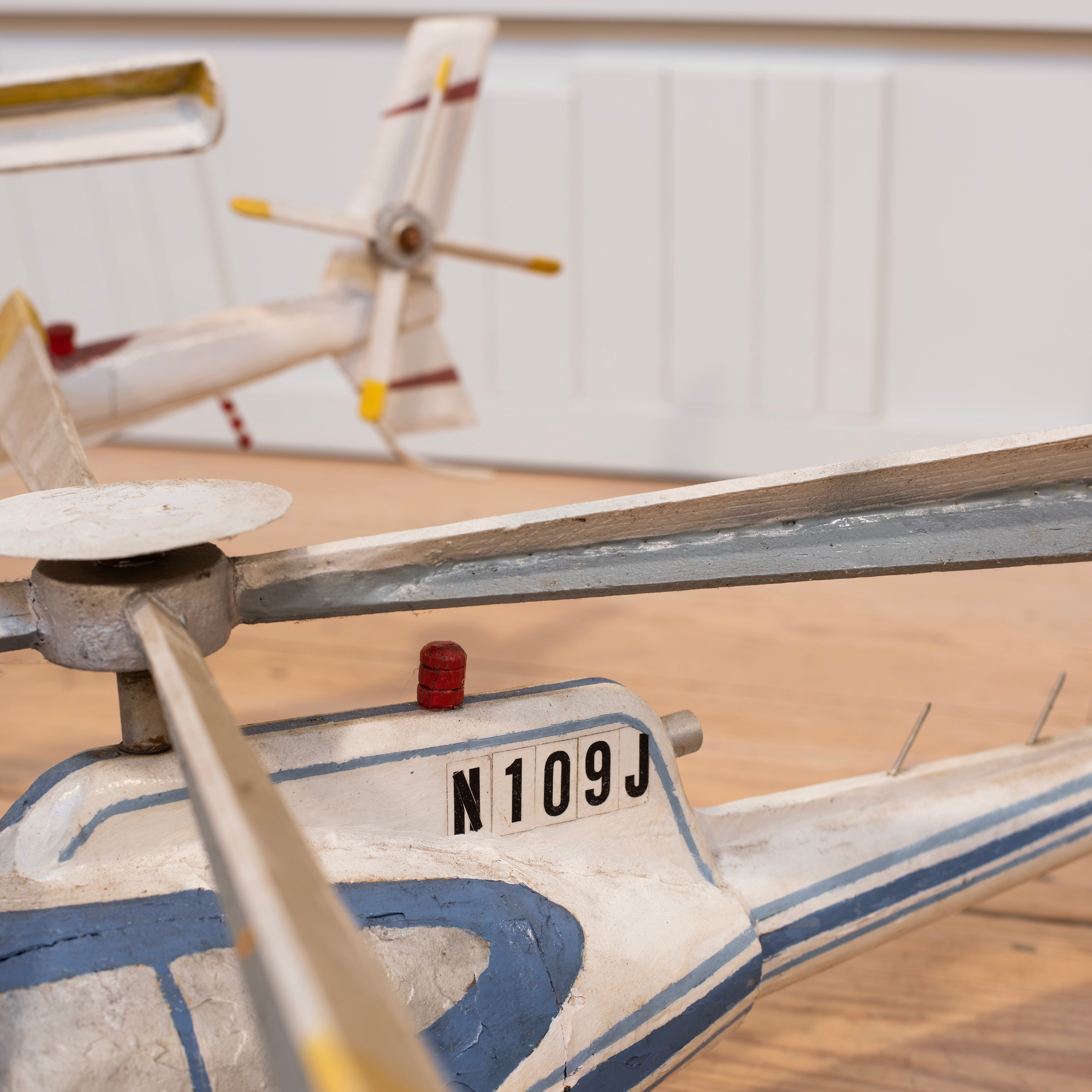 Pair of Handpainted Papermâché Helicopters RT Facts