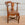 Queen Anne Style Walnut Corner Chair with Leather Seat