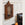 Folk Art Wall Cabinet with Key and Antique Mirror