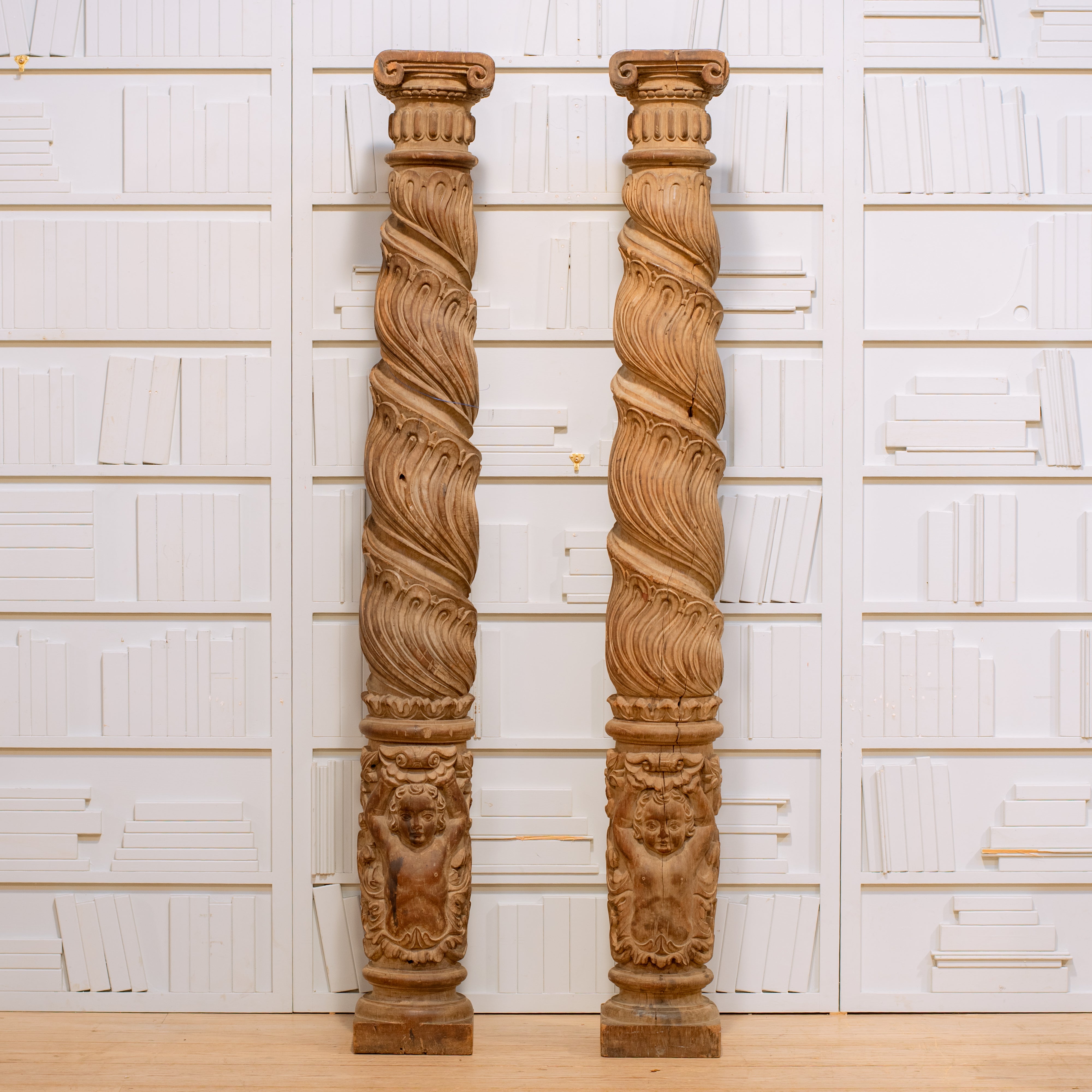 Rare Pair of Early 18th C Portuguese Colonial Period Teak Columns – RT ...