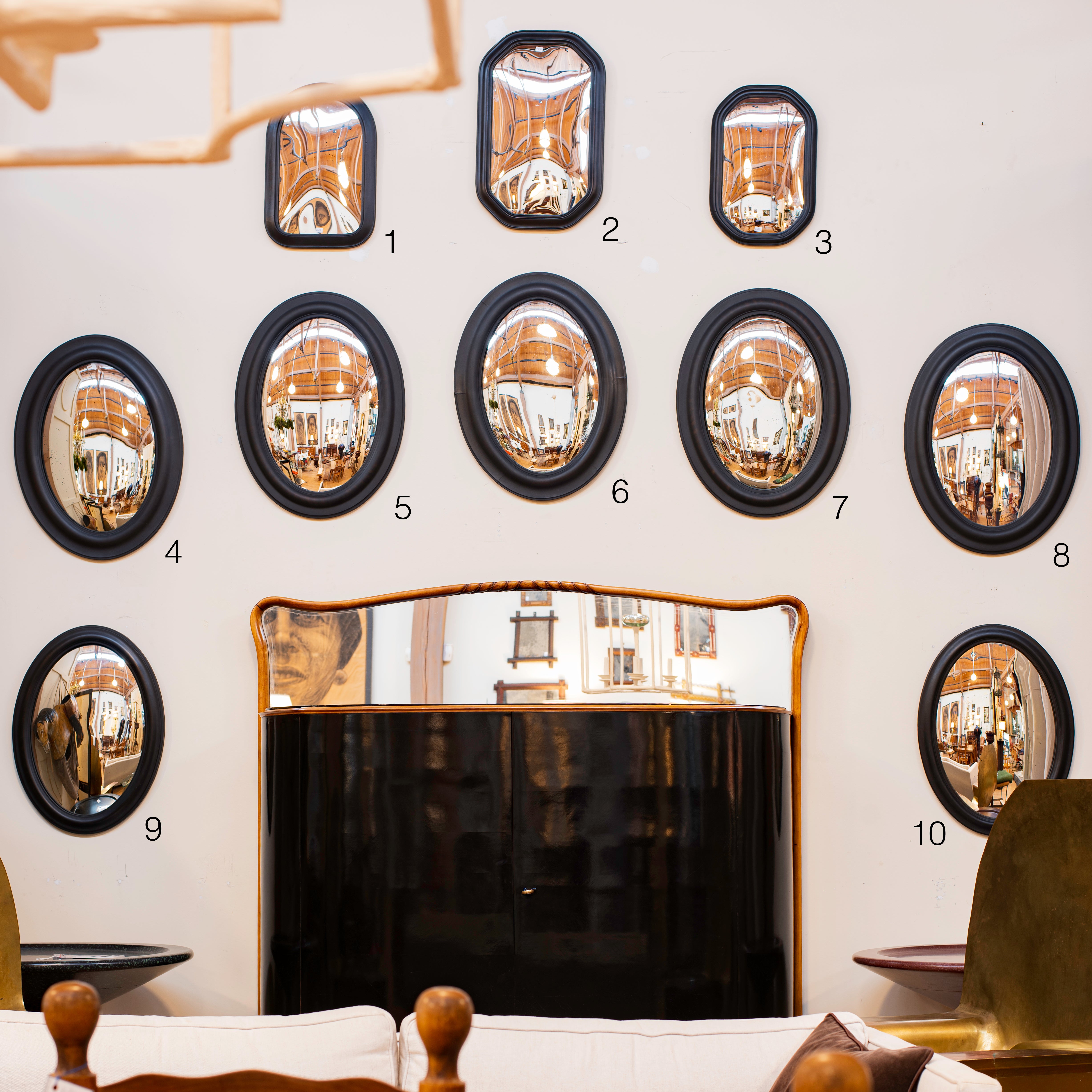 Ebonized Butler Mirror(s) with Convex Glass