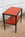 In Stock Two Tiered Tapered Side Table in Blackened Finish with Leather Tops