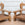Pair of Heavy French Brutalist Oak Armchairs Chairs, Circa 1960