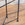 In Stock Cat's Cradle Console in Prussian Blue Powder Coat with Natural Linen Top