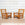 Pair of French Oak Open Armchairs, 1950's