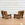 Pair of Heavy French Brutalist Oak Armchairs Chairs with Cowhide-Covered Cushions , Circa 1960
