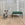In Stock Monaco Bench with Blackened Base and Green Wool Upholstery, 28"L