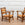 French Provincial Oak and Rush Settee & Chairs Set, Circa 1945