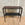 Tapered Console with Shelf and Patterned Brown Leather Inset Top, 42"W